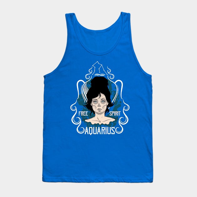 Zodiac Signs: Aquarius - The Water Bearer Tank Top by Superfunky